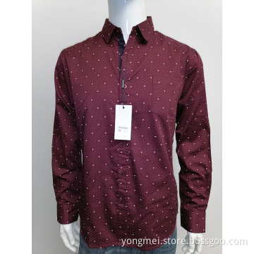 Mens satin cotton print long sleeve shirt